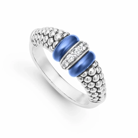 Blue Caviar Ultramarine Ceramic and Diamond Caviar Ring