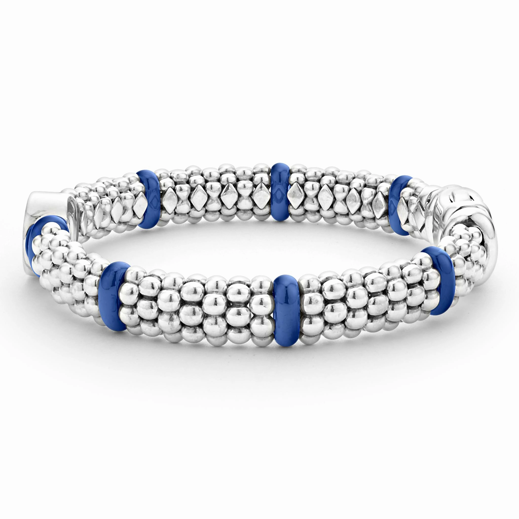 Blue Caviar Ultramarine Ceramic and Diamond Circle Bracelet | 9mm