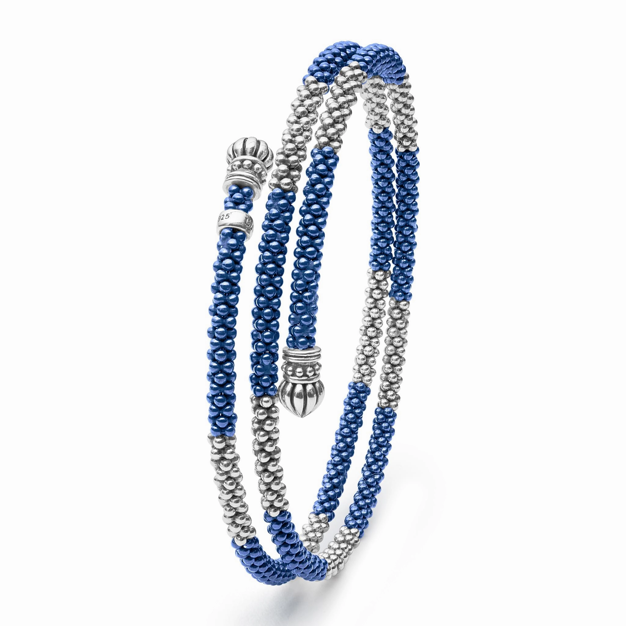Blue Caviar Ultramarine Ceramic Beaded Wrap Bracelet