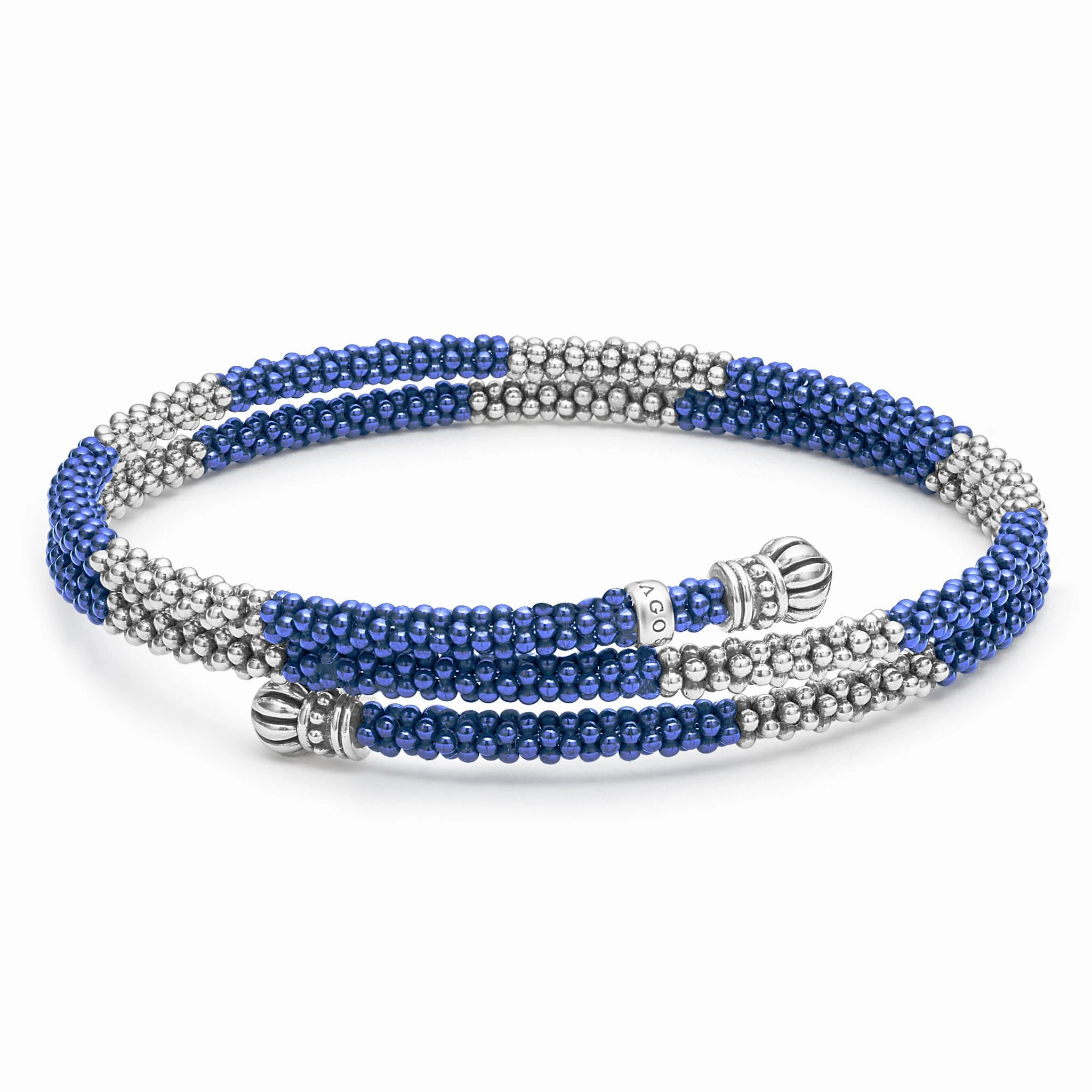 Blue Caviar Ultramarine Ceramic Beaded Wrap Bracelet