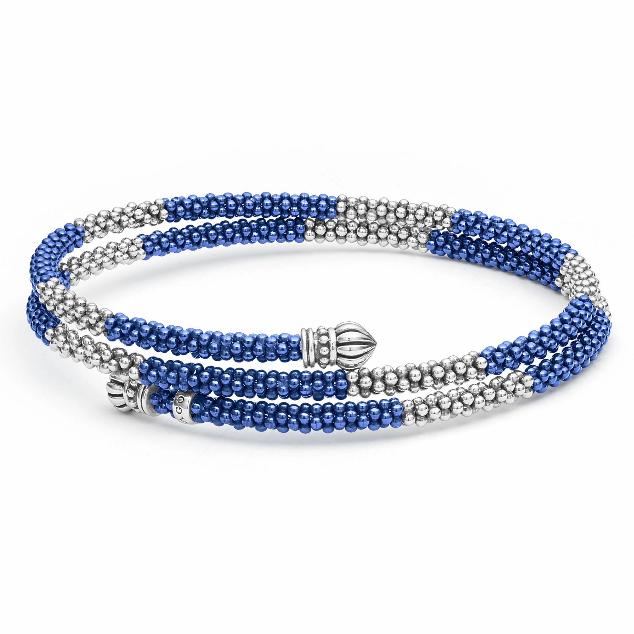 Blue Caviar Ultramarine Ceramic Beaded Wrap Bracelet