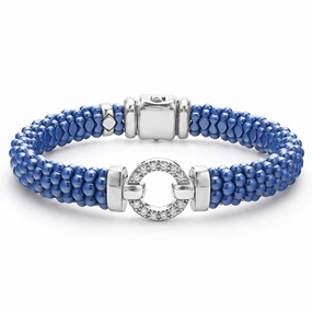 Blue Caviar Ultramarine Ceramic Diamond Circle Bracelet | 9mm