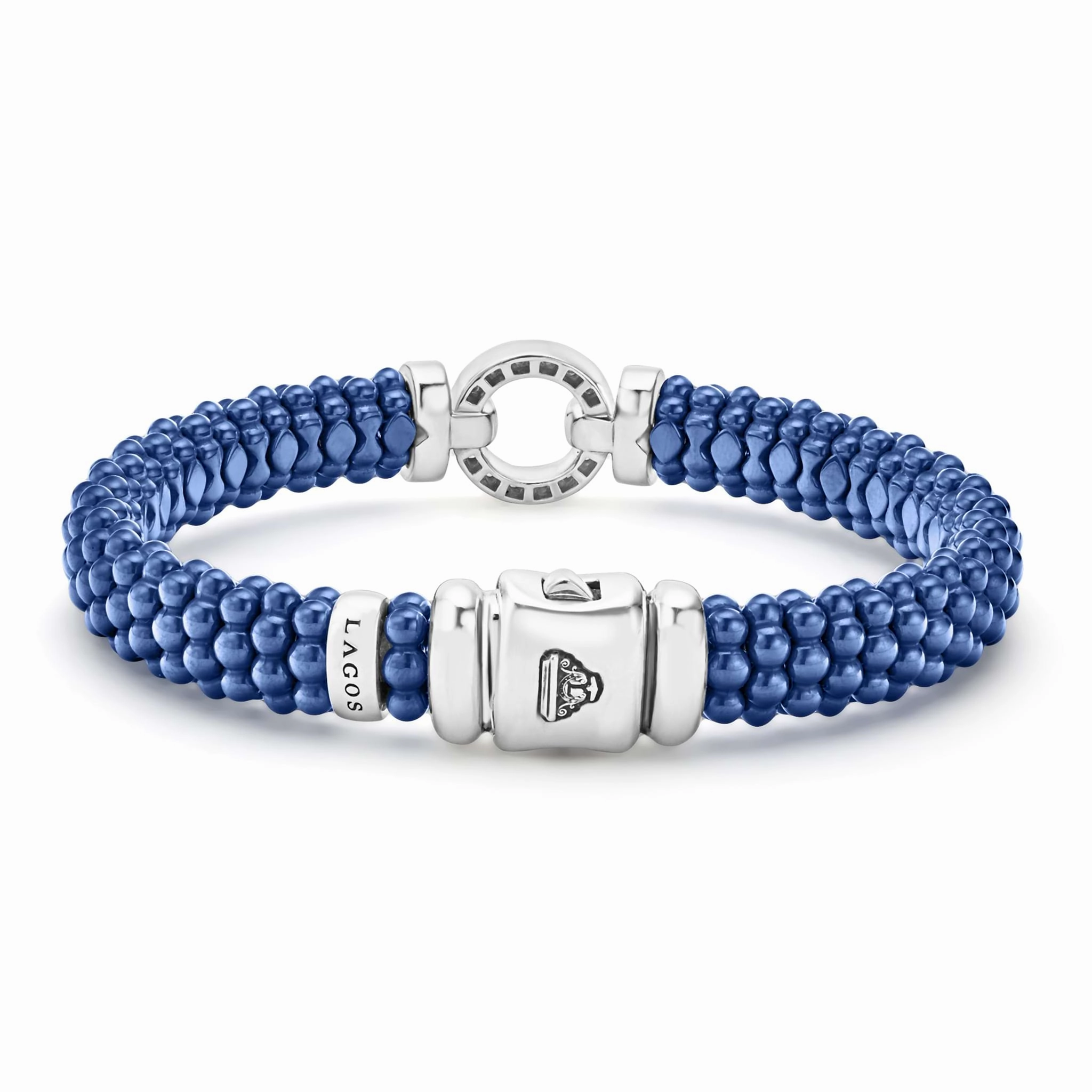 Blue Caviar Ultramarine Ceramic Diamond Circle Bracelet | 9mm