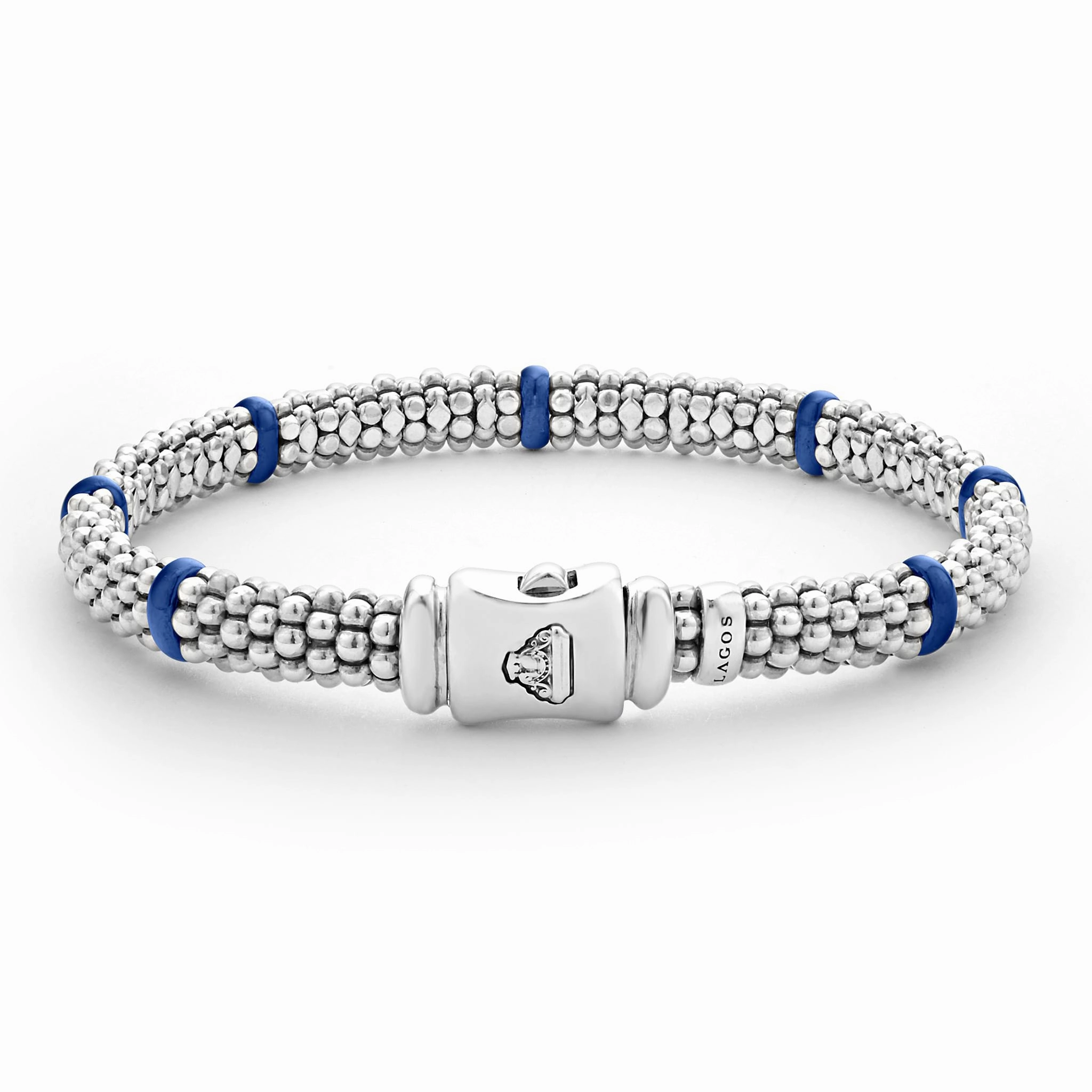 Blue Caviar Ultramarine Ceramic Station Caviar Bracelet | 6mm