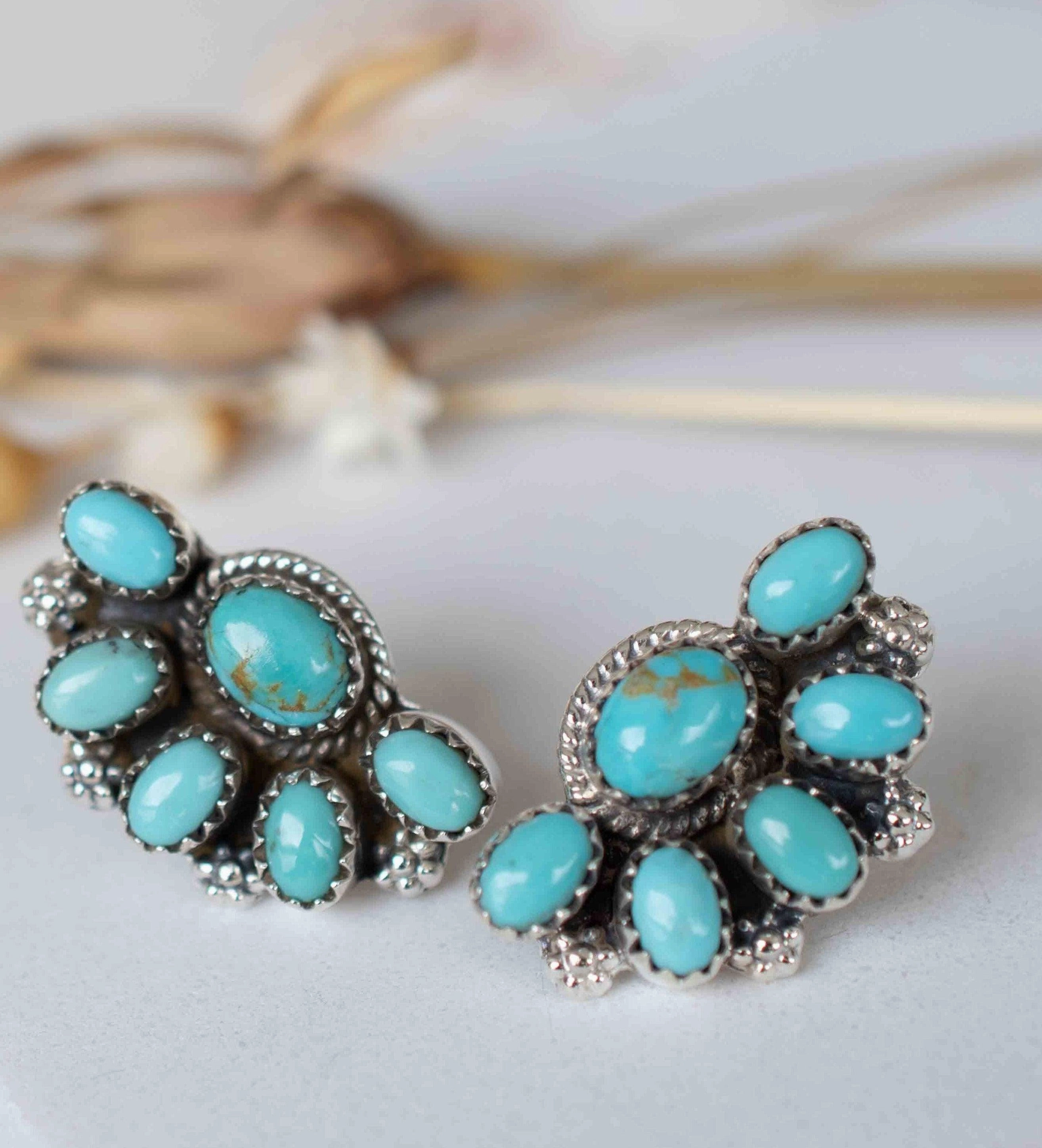 Blue Earrings ~ Turquoise Earrings ~ Sterling Silver 925 ~ ME012