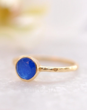 Blue Jade Ring  ~ Gold Plated ~ MR100A
