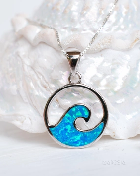 Blue Opal Pendant ~ Sterling Silver 925 ~SMP031