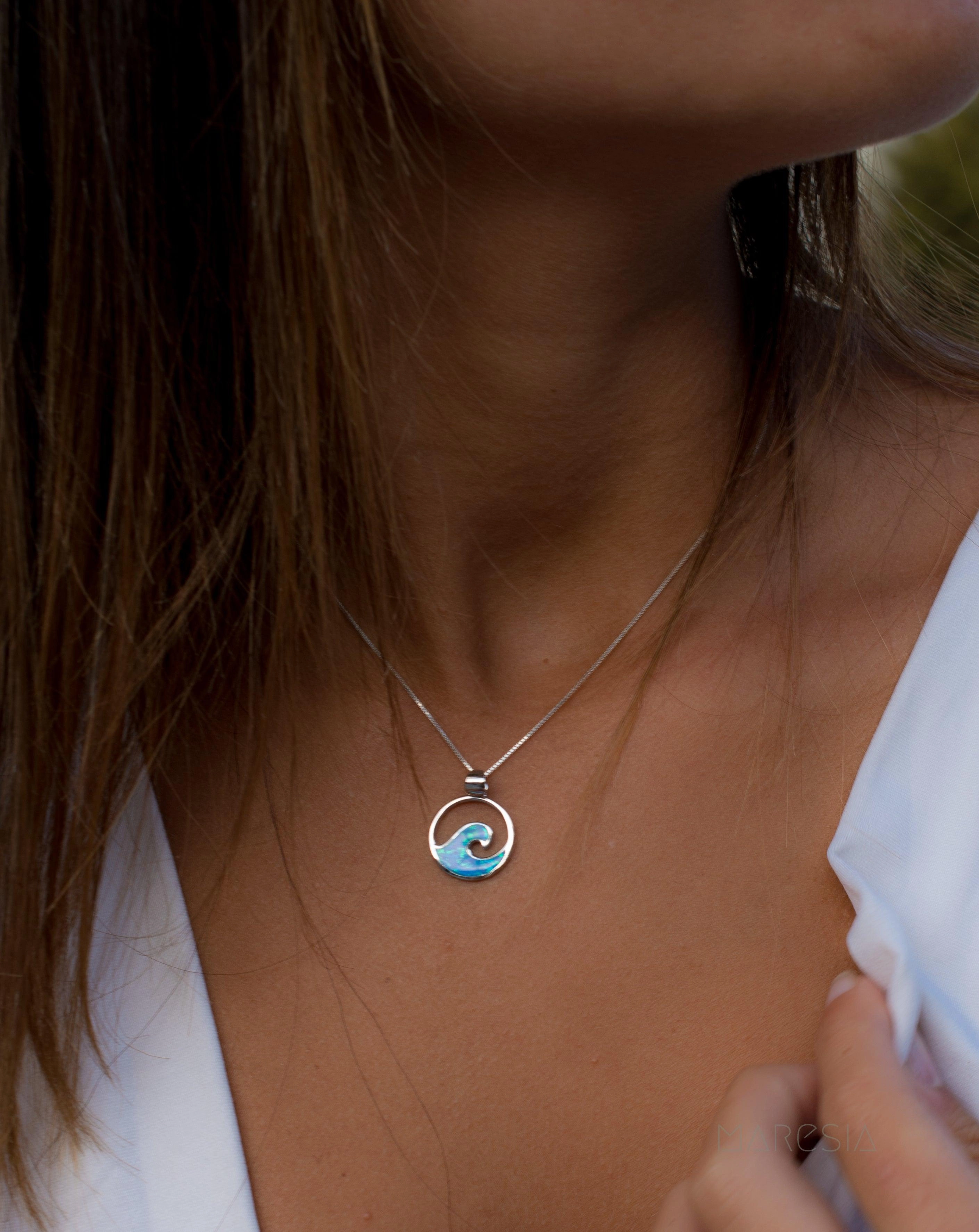 Blue Opal Pendant ~ Sterling Silver 925 ~SMP031