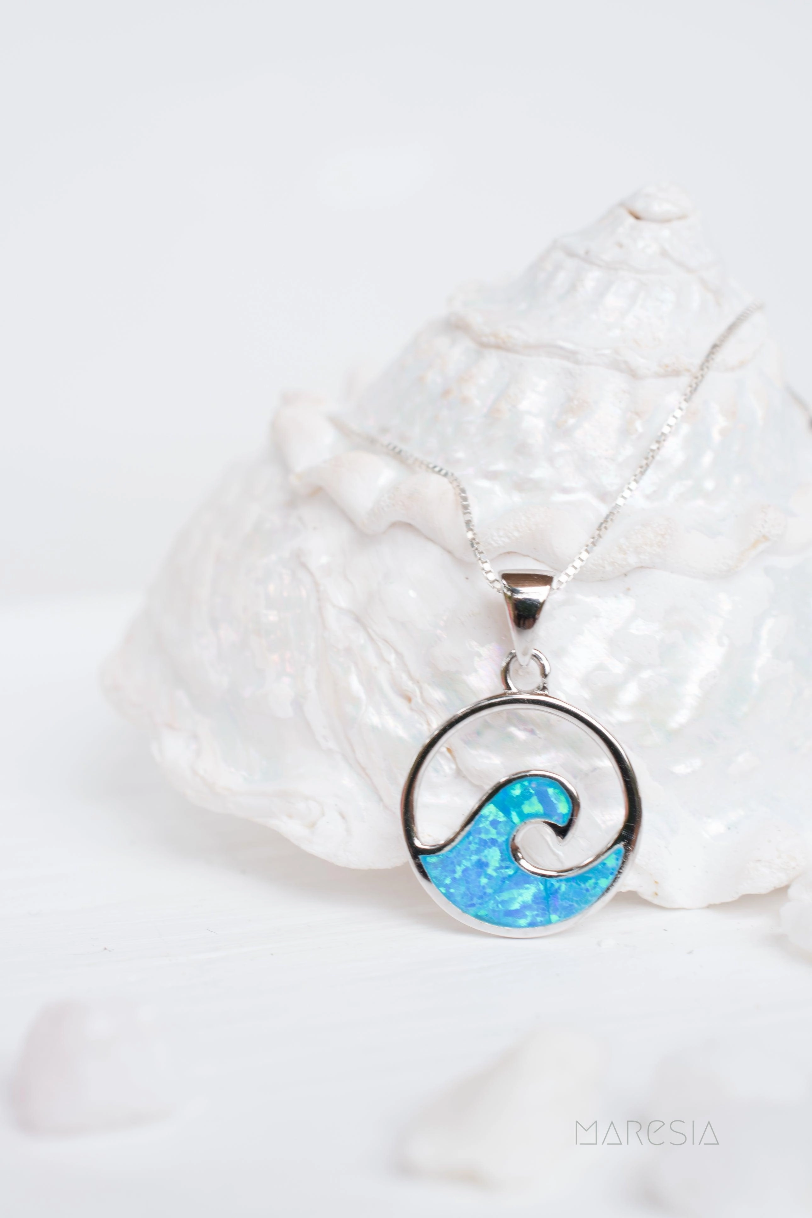 Blue Opal Pendant ~ Sterling Silver 925 ~SMP031