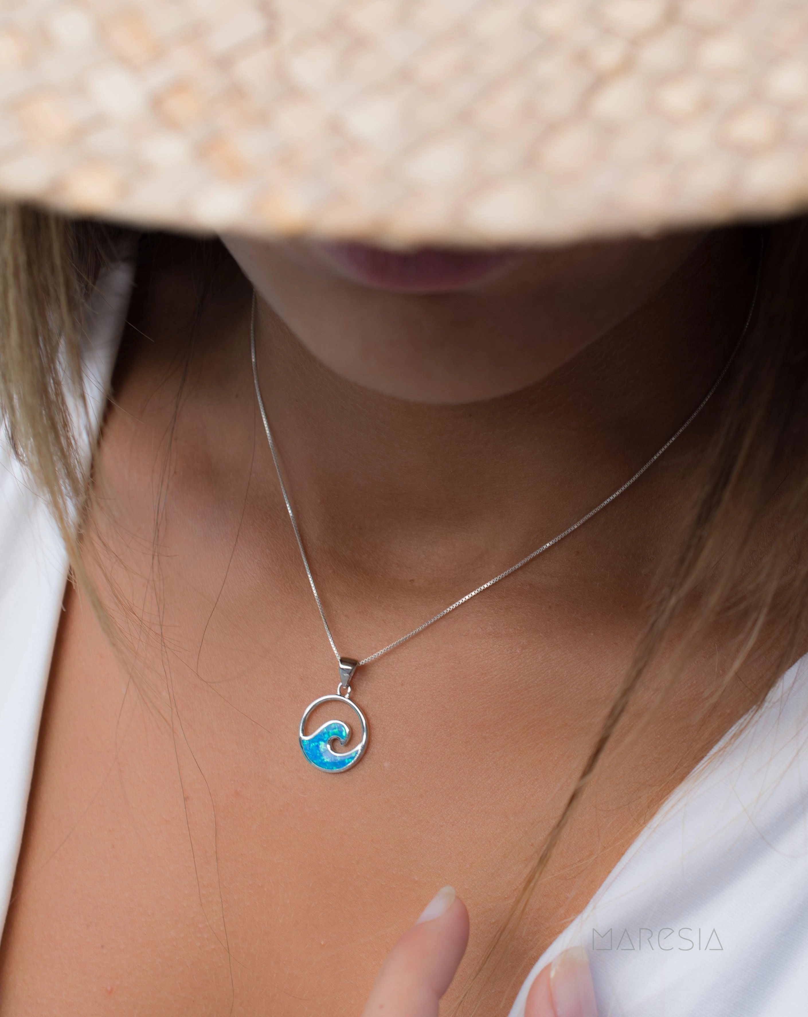 Blue Opal Pendant ~ Sterling Silver 925 ~SMP031