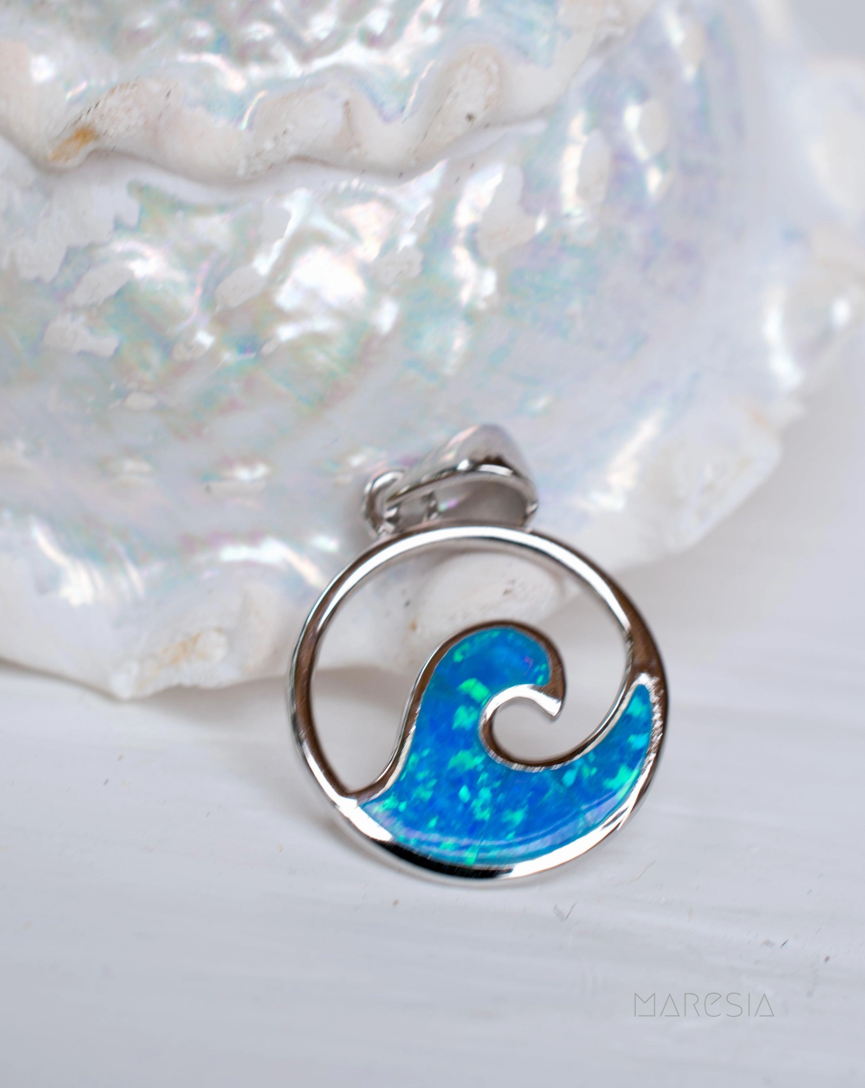 Blue Opal Pendant ~ Sterling Silver 925 ~SMP031