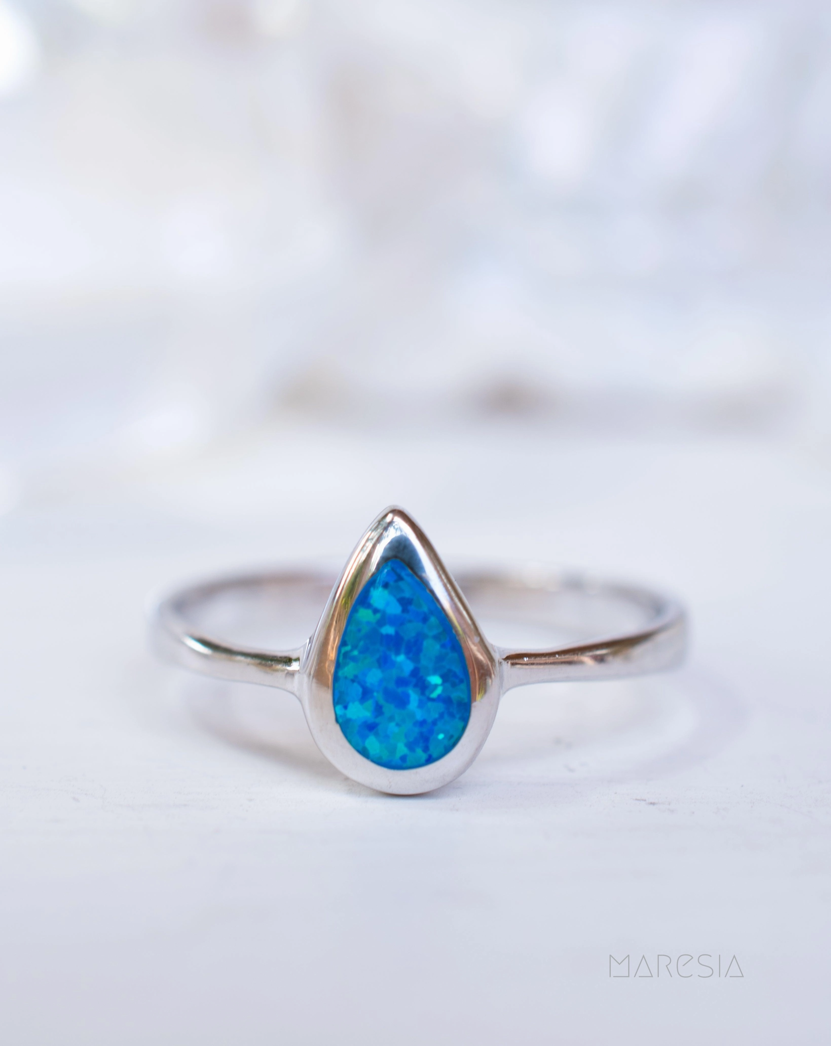 Blue Opal Ring ~Sterling Silver 925~ SMR047