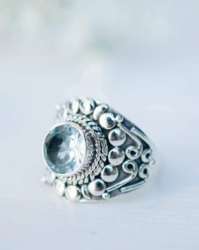Blue Topaz Ring ~ Sterling Silver 925 ~MR096A