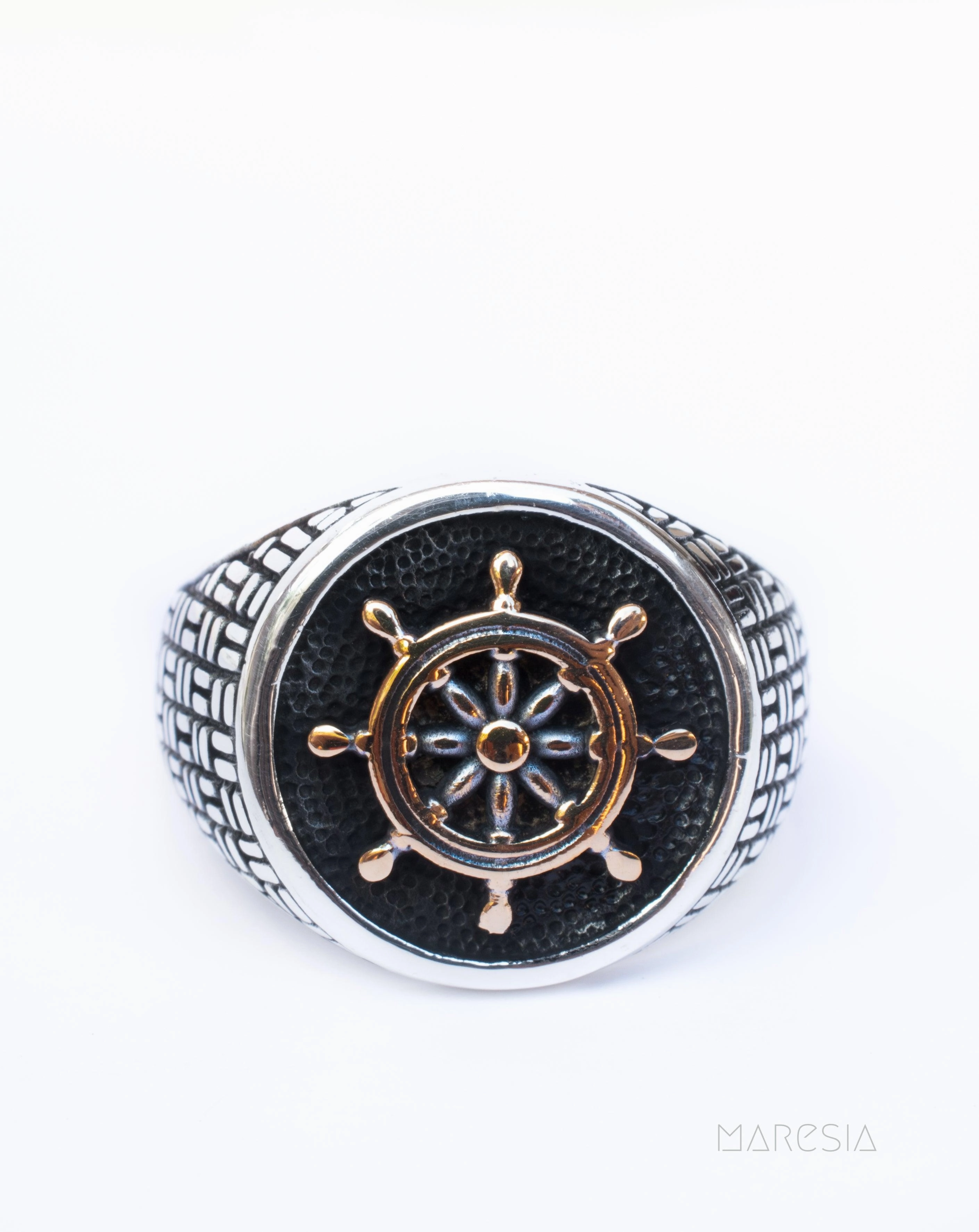 Boat Steering Wheel Men's Ring ~ Sterling Silver 925 ~