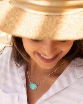 Bruna Necklace ~ Turquoise ~ Sterling Silver 925 ~ MN089