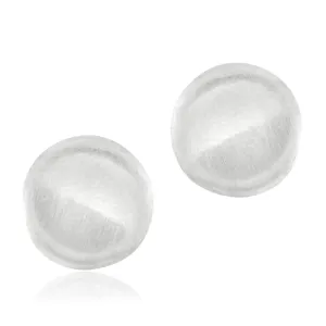 Brushed Sterling Silver Organic Pebble Earrings