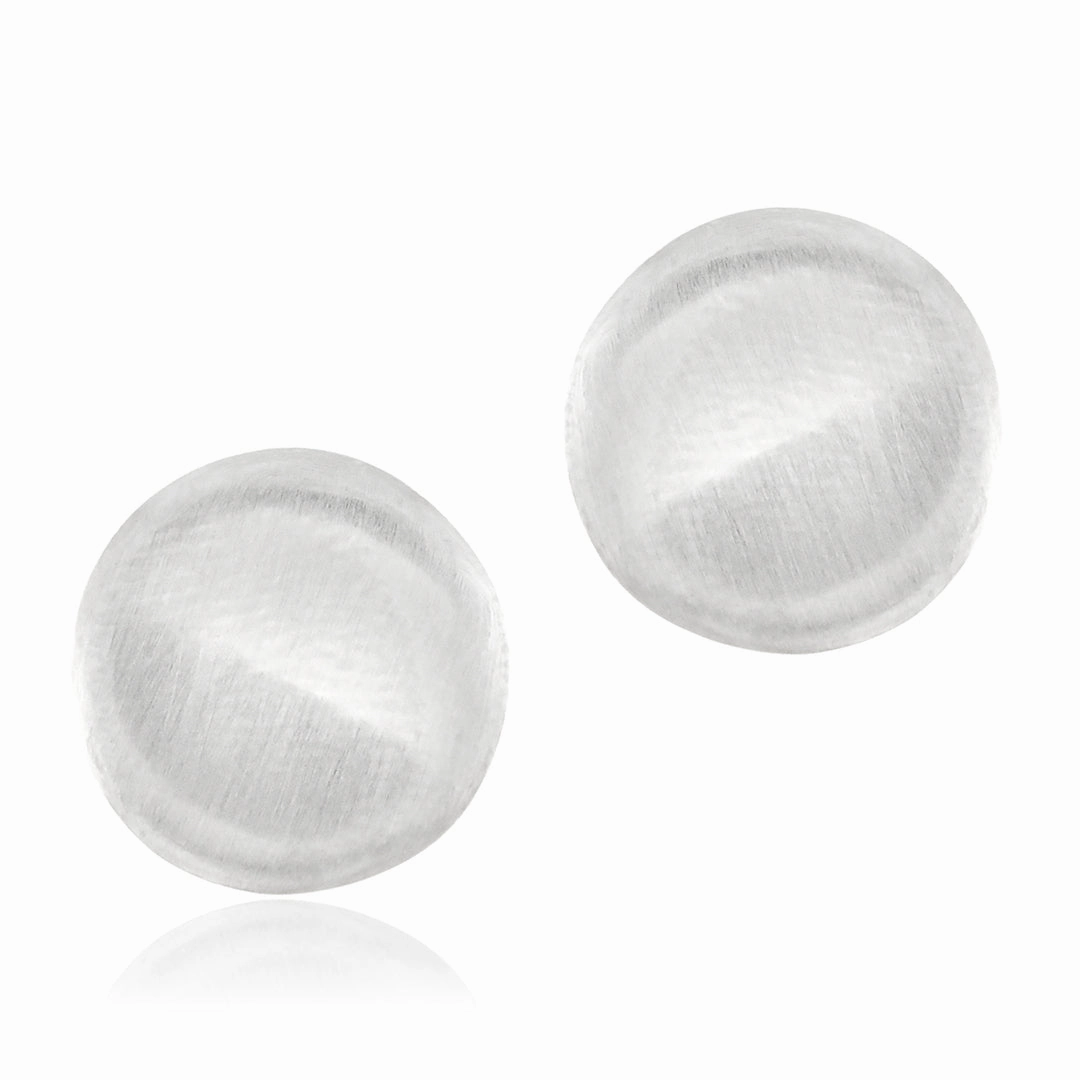 Brushed Sterling Silver Organic Pebble Earrings