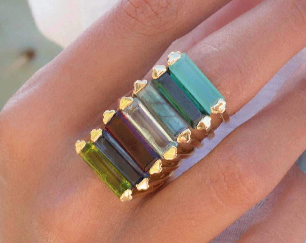 Carine Gold Ring ~ Garnet Hydro ~ 18k Gold Plated ~ MR165