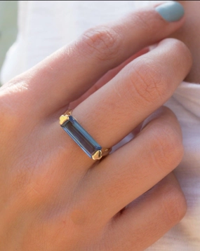 Carine Gold Ring ~ Iolite Hydro ~ 18k Gold Plated ~ MR163