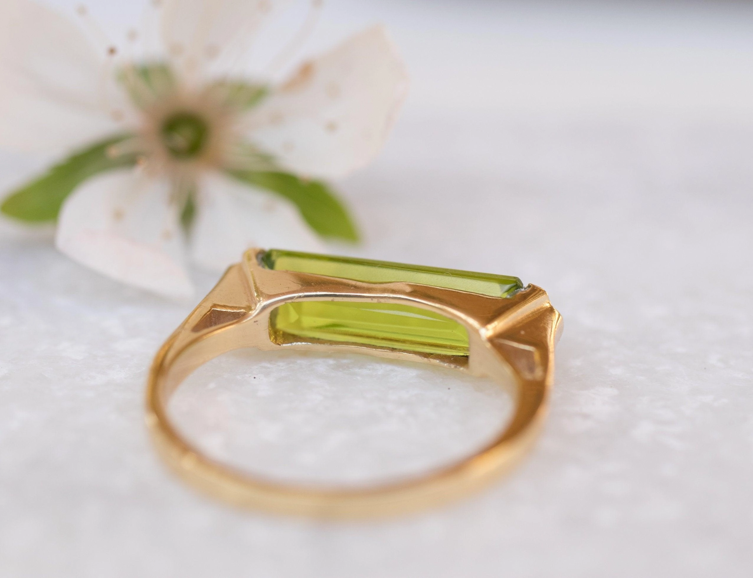 Carine Gold Ring ~ Peridot Hydro ~ 18k Gold Plated ~MR160