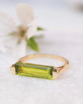 Carine Gold Ring ~ Peridot Hydro ~ 18k Gold Plated ~MR160