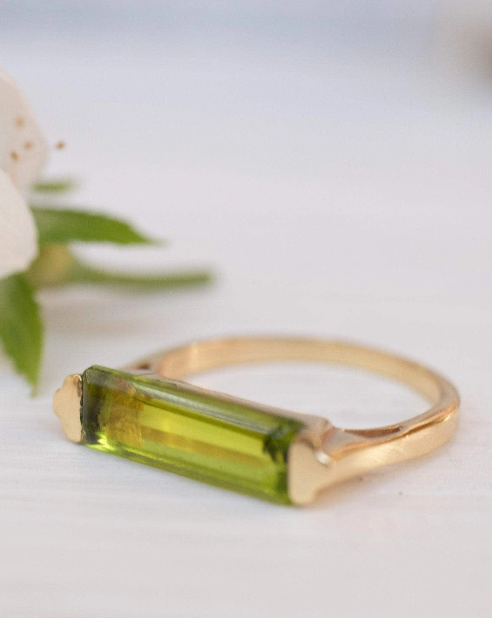 Carine Gold Ring ~ Peridot Hydro ~ 18k Gold Plated ~MR160