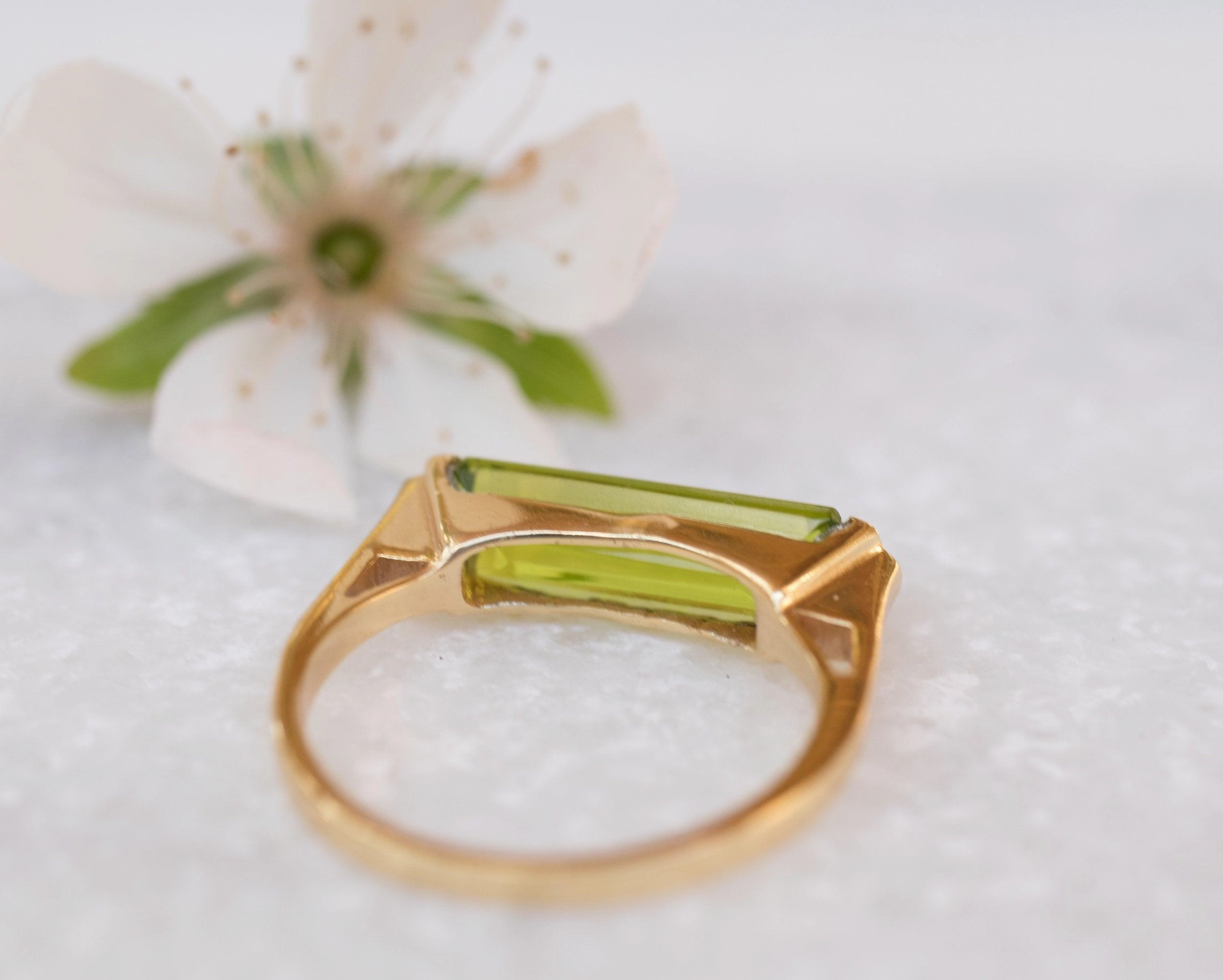 Carine Gold Ring ~ Peridot Hydro ~ 18k Gold Plated ~MR160