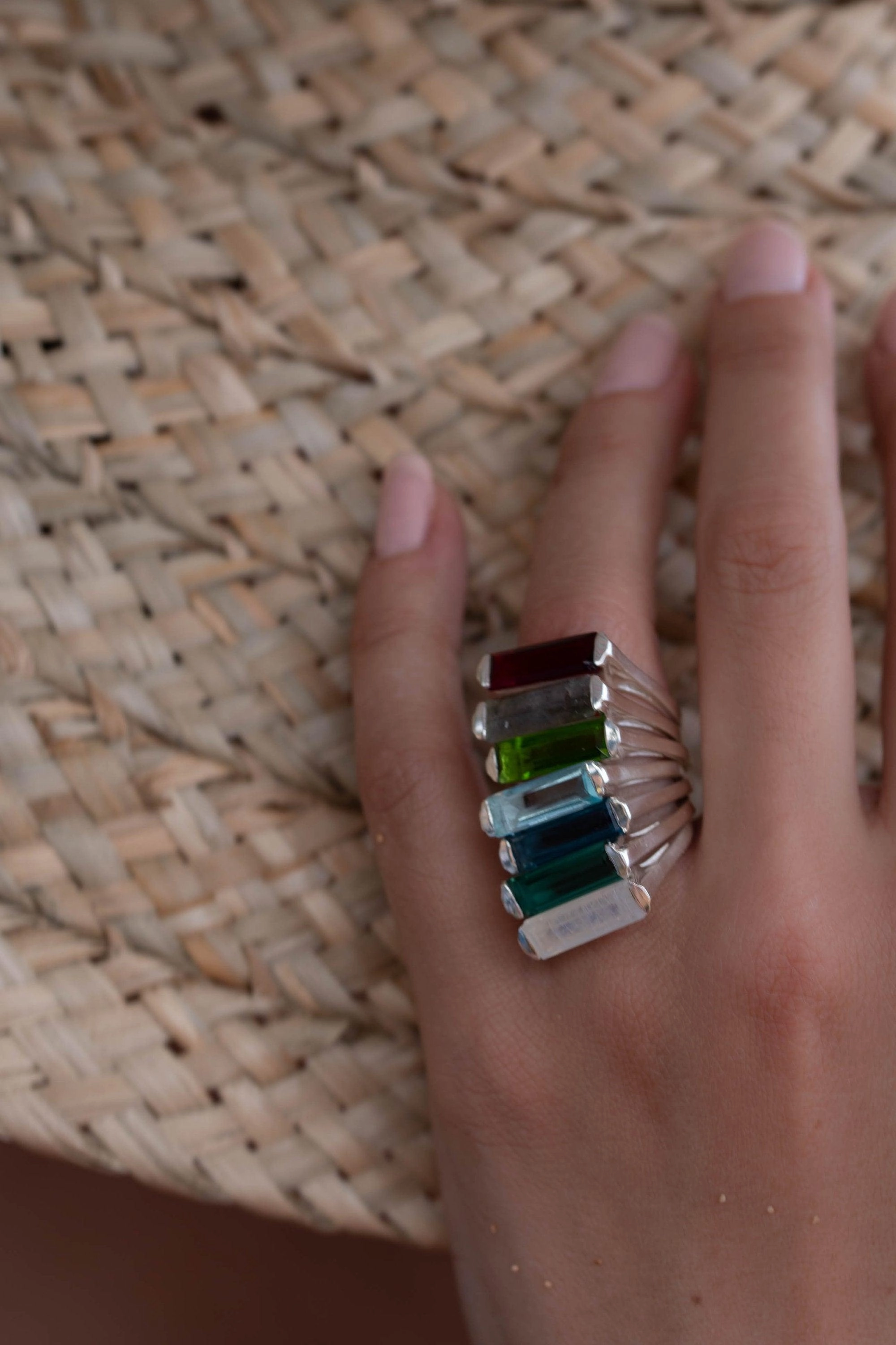 Carine Ring ~ Iolite Hydro ~ Sterling Silver 925 ~ MR230