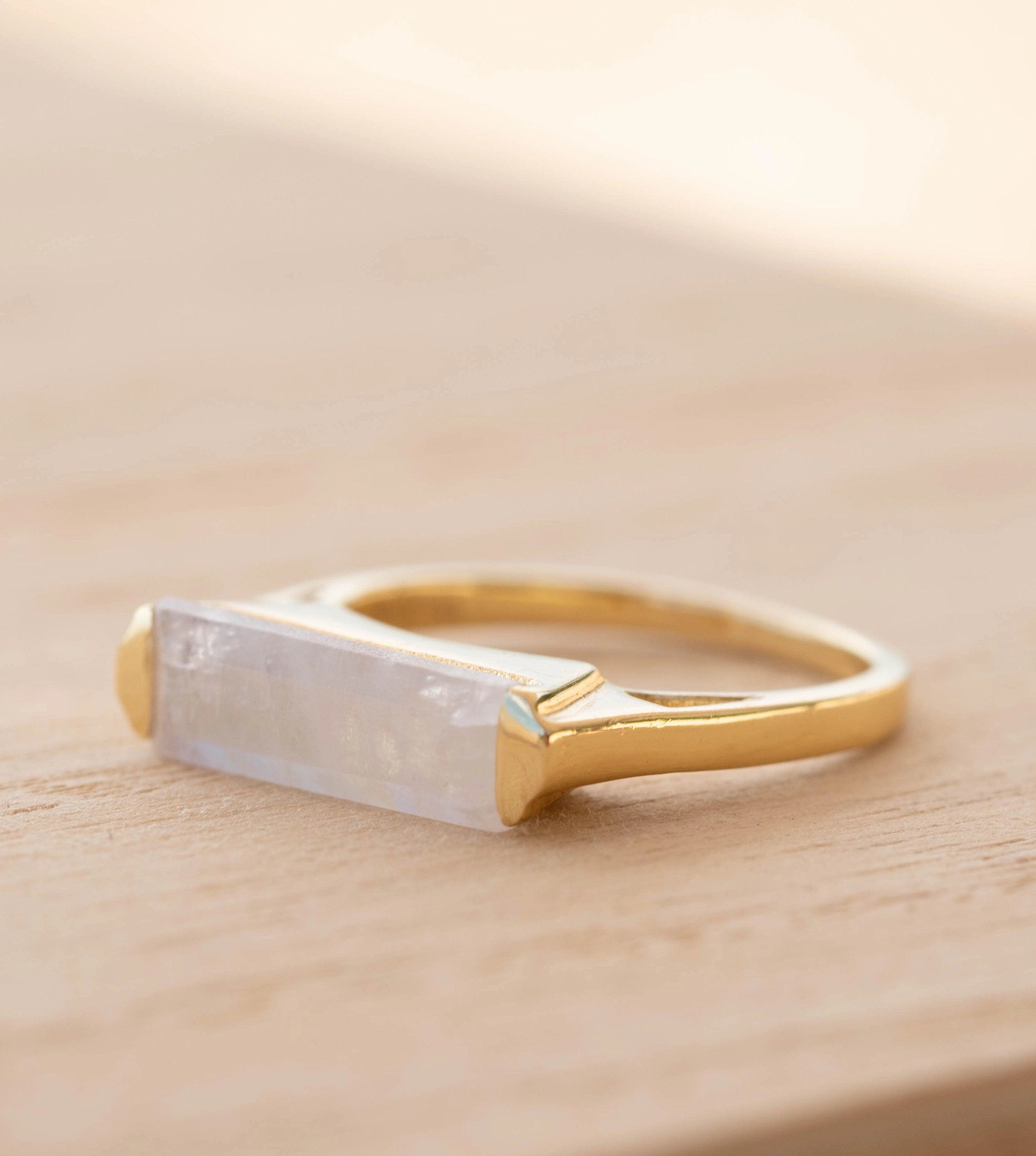 Carine Ring ~Moonstone ~ Gold Plated ~ MR167