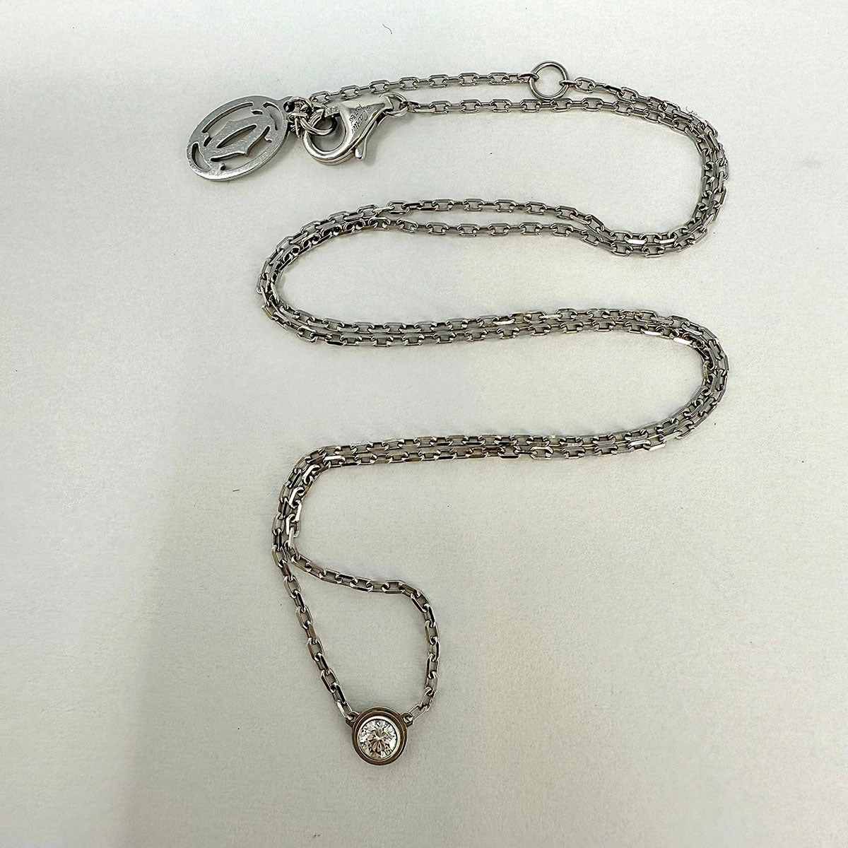 Cartier 18K White Gold D'Amour .18ct Diamond Necklace