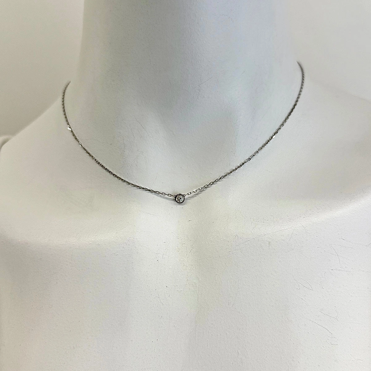 Cartier 18K White Gold D'Amour .18ct Diamond Necklace