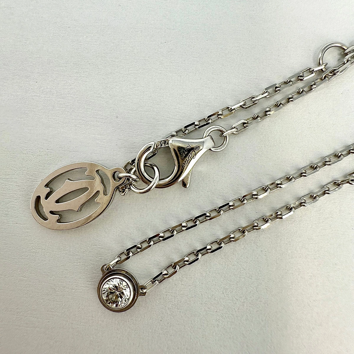 Cartier 18K White Gold D'Amour .18ct Diamond Necklace