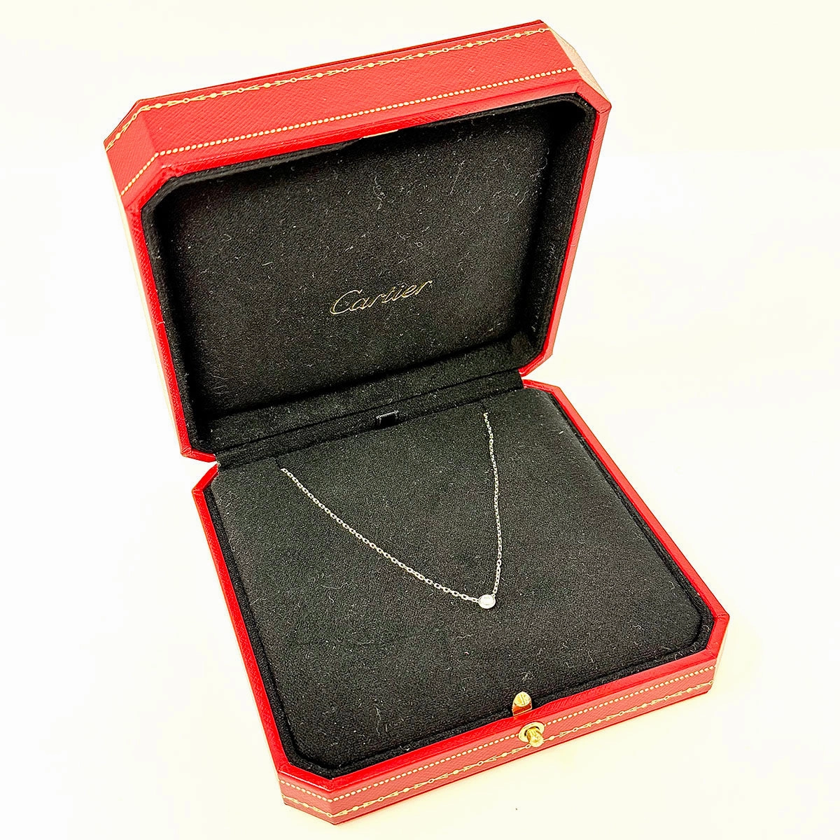 Cartier 18K White Gold D'Amour .18ct Diamond Necklace
