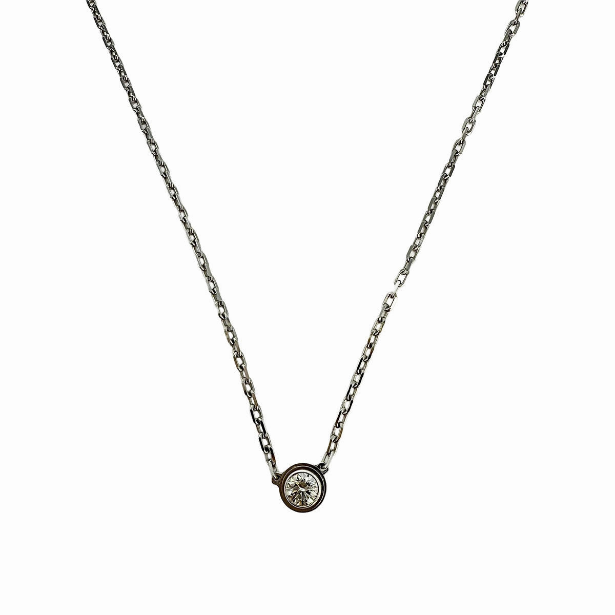 Cartier 18K White Gold D'Amour .18ct Diamond Necklace