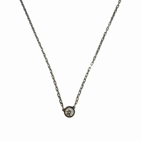 Cartier 18K White Gold D'Amour .18ct Diamond Necklace