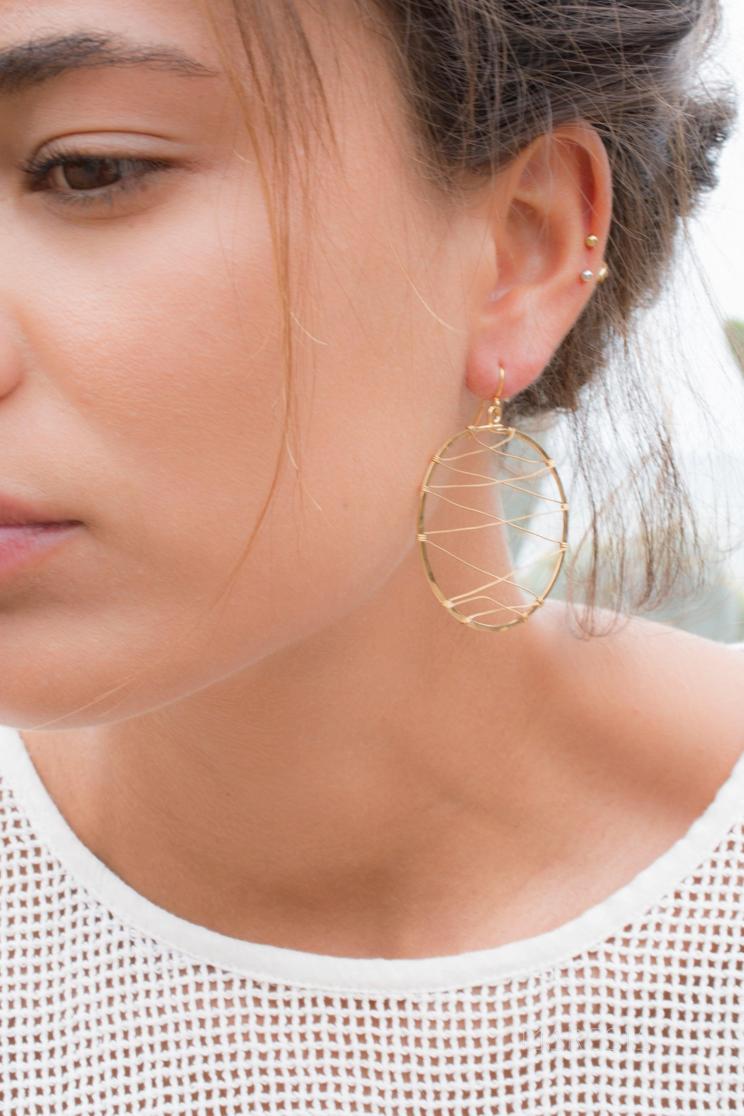 Catarina Circle Earrings ~Gold Plated or Silver Plated ~ SME009