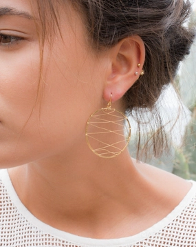 Catarina Circle Earrings ~Gold Plated or Silver Plated ~ SME009