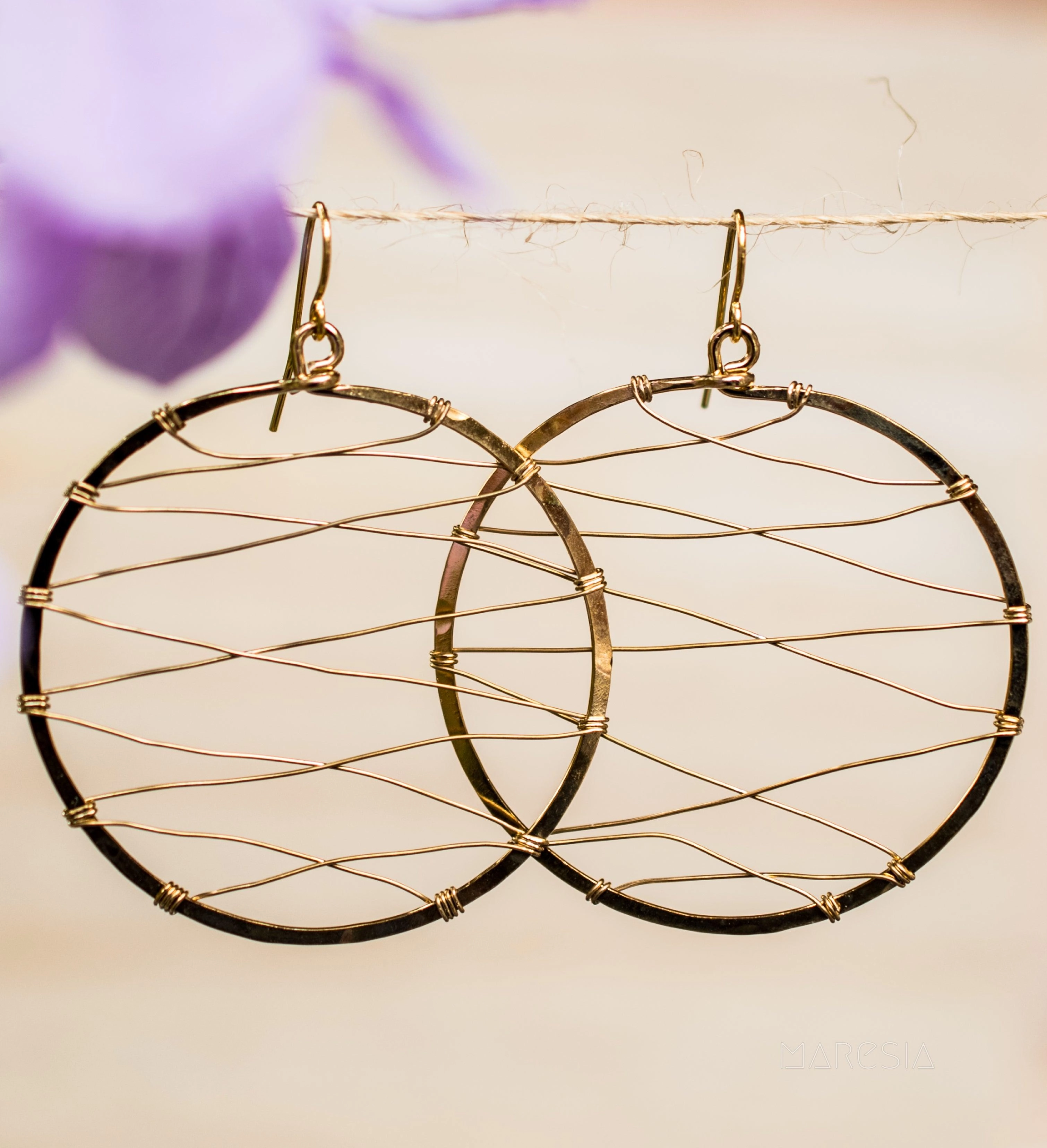 Catarina Circle Earrings ~Gold Plated or Silver Plated ~ SME009