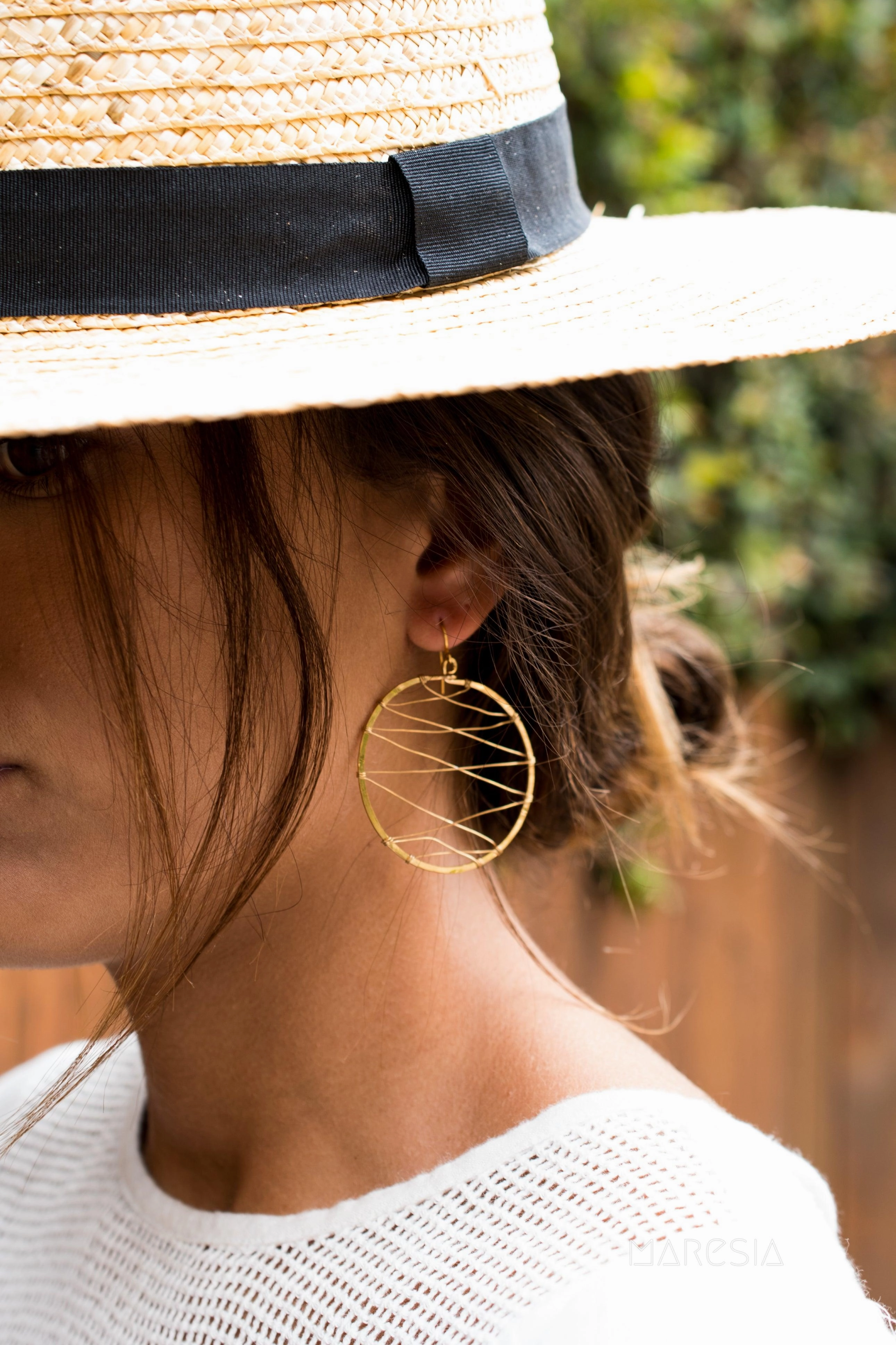 Catarina Circle Earrings ~Gold Plated or Silver Plated ~ SME009