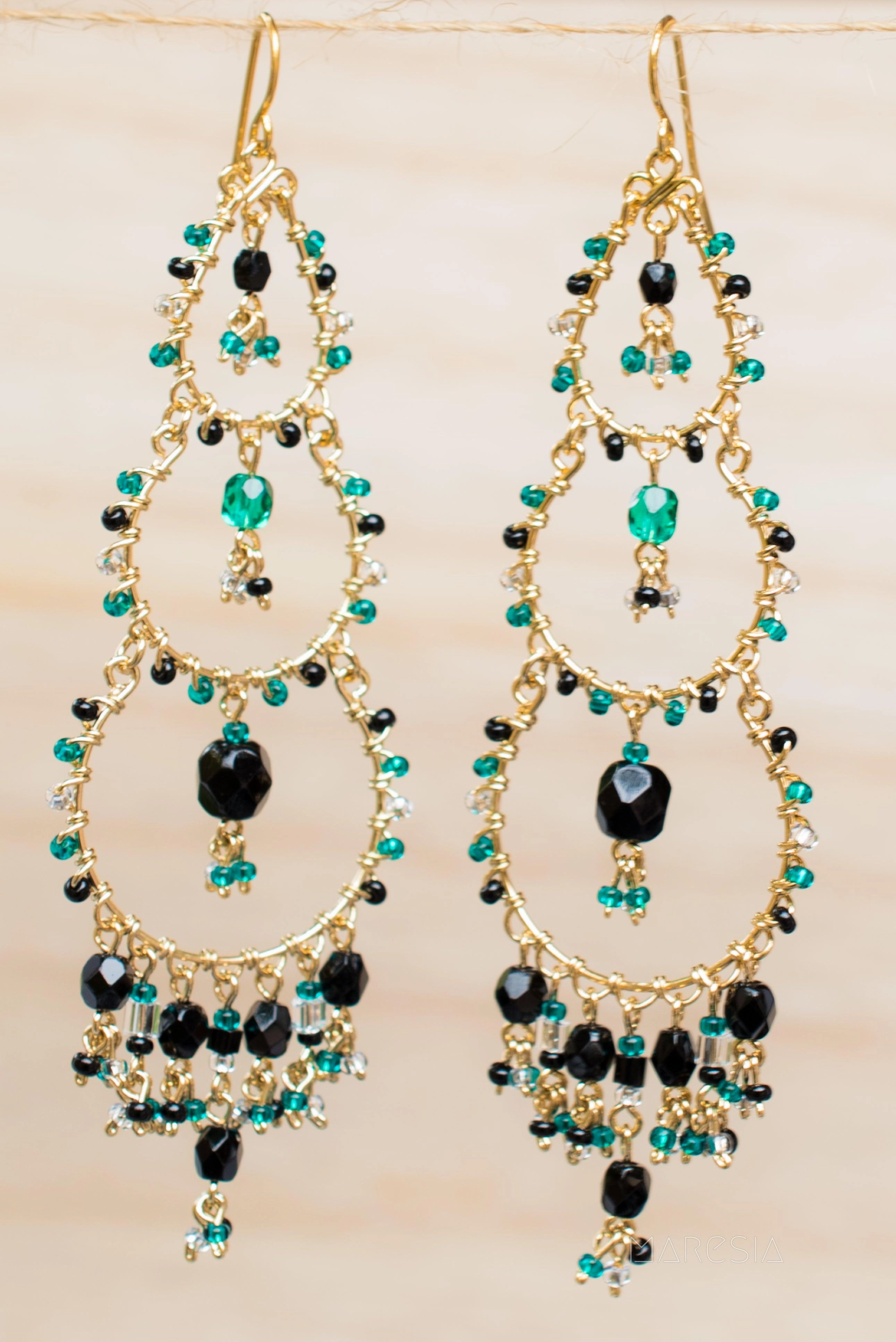 Catarine Chandelier Earrings ~Gold Plated ~ SME038