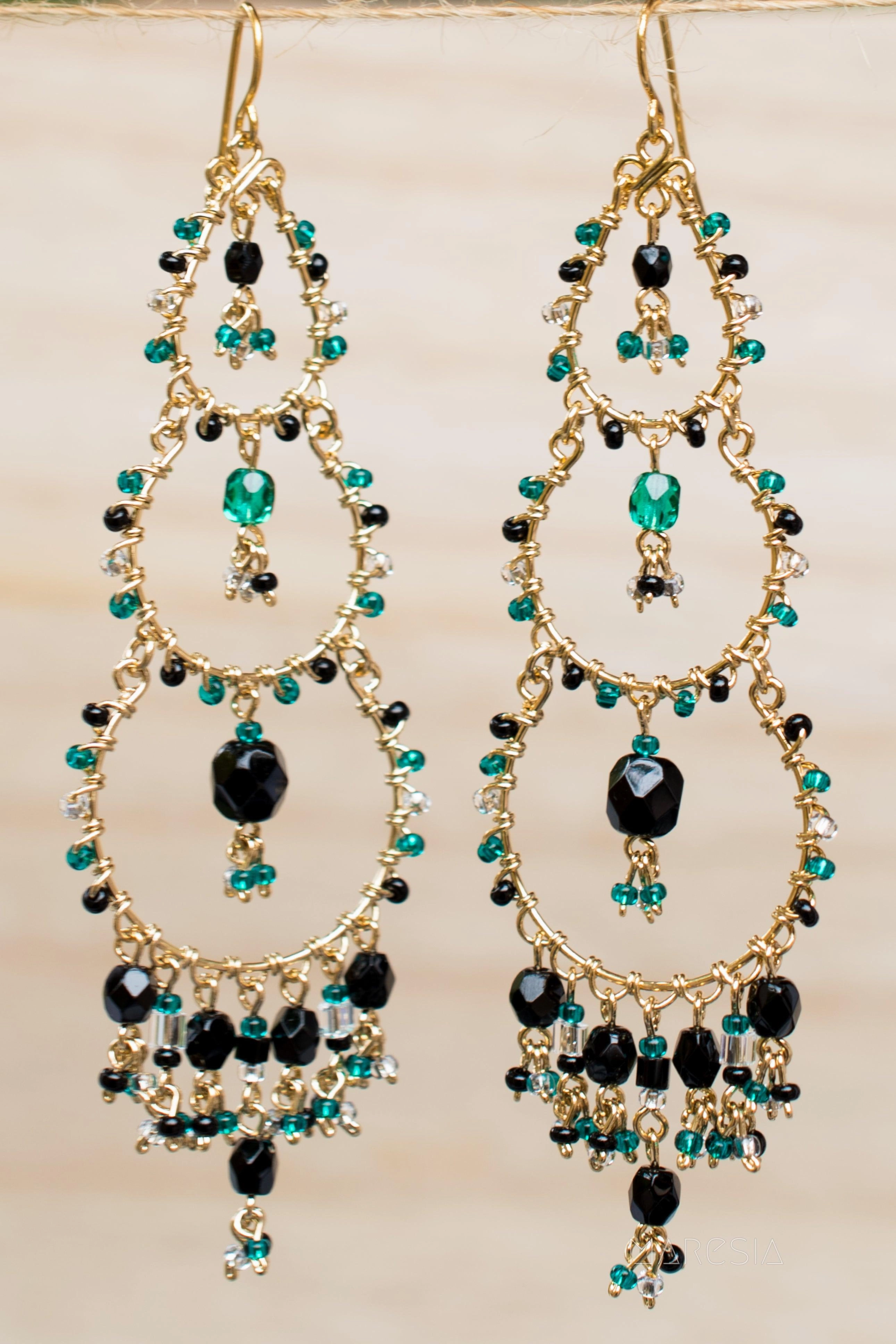 Catarine Chandelier Earrings ~Gold Plated ~ SME038