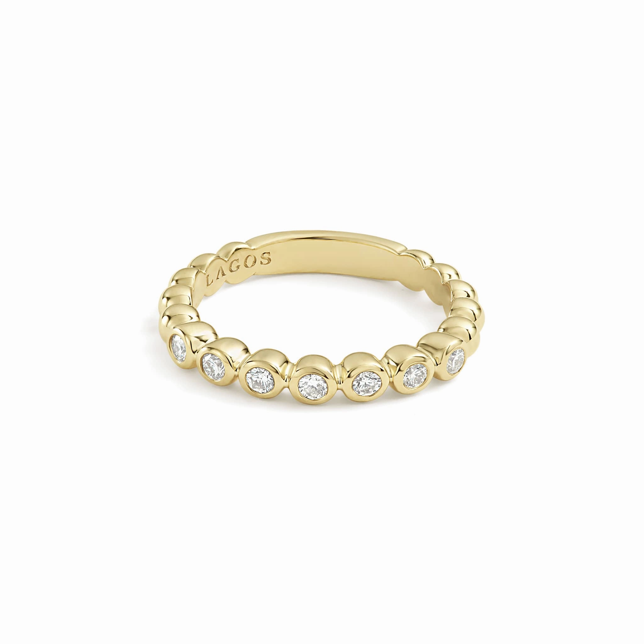 Caviar Gold 18K Gold and Diamond Stacking Ring