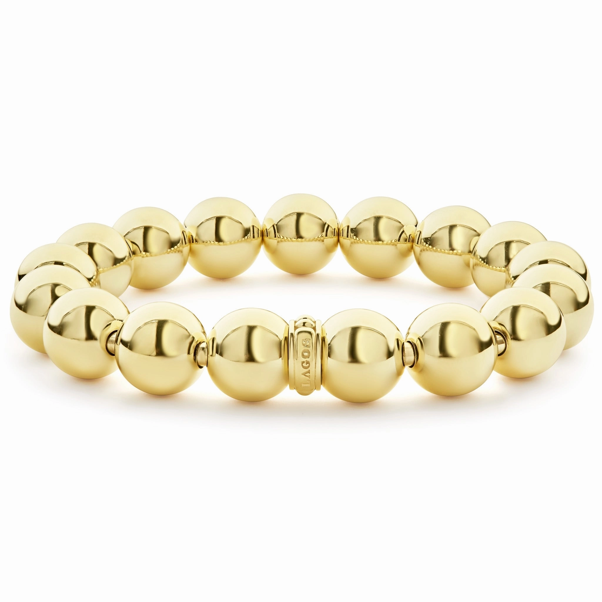 Caviar Gold 18K Gold Bead Bracelet 12mm