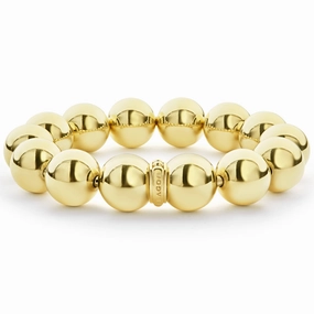 Caviar Gold 18K Gold Bead Bracelet | 15mm