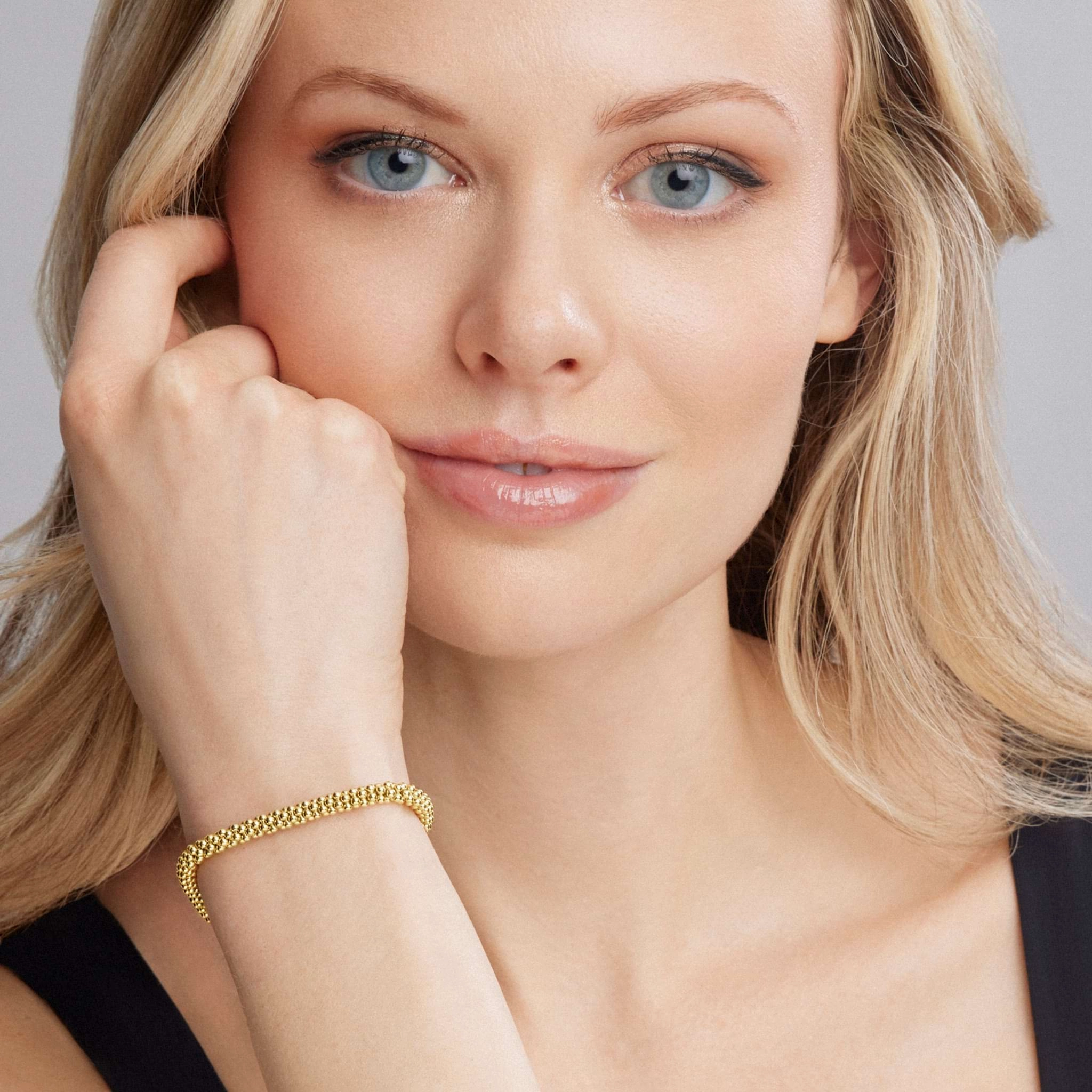 Caviar Gold 18K Gold Beaded Bracelet | 4mm