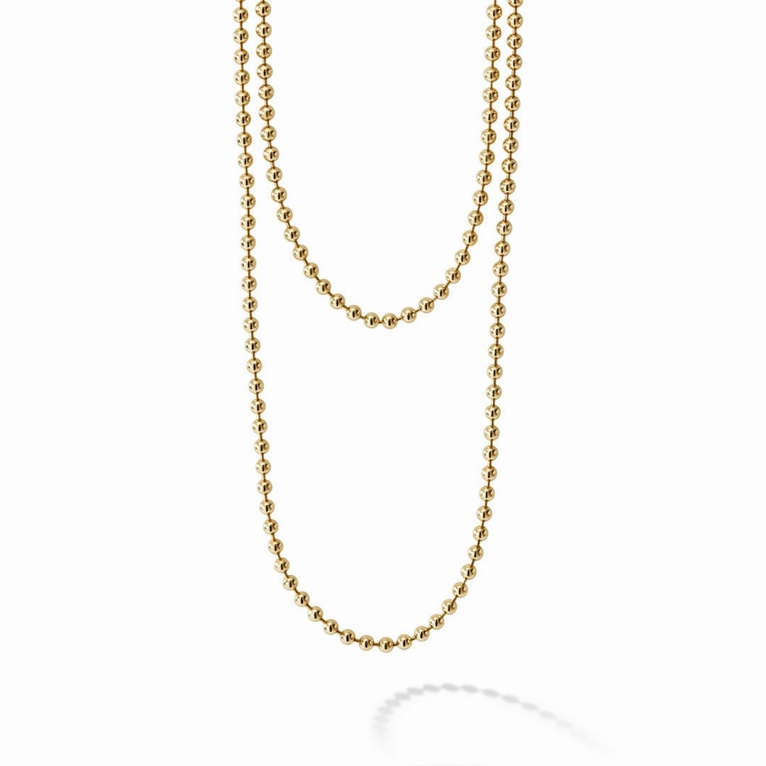 Caviar Gold 18K Gold Beaded Necklace