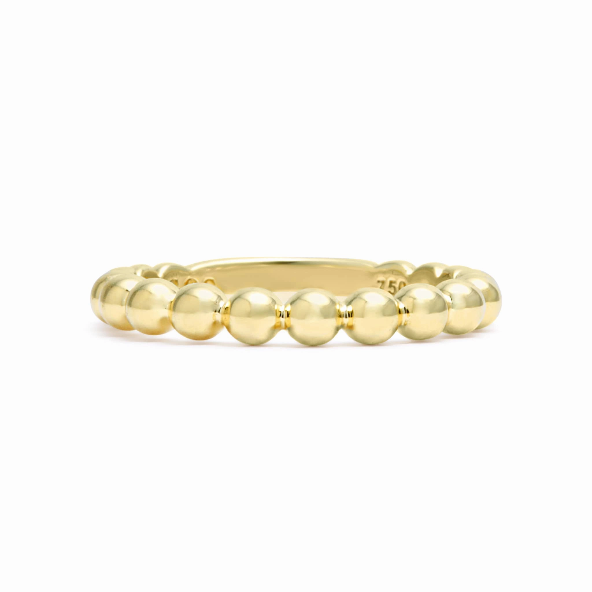 Caviar Gold 18K Gold Beaded Stacking Ring