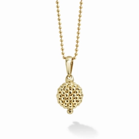 Caviar Gold 18K Gold Caviar Beaded Pendant Necklace