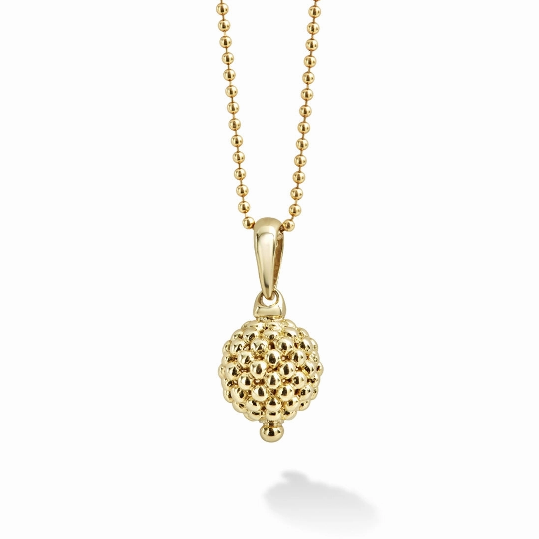 Caviar Gold 18K Gold Caviar Beaded Pendant Necklace