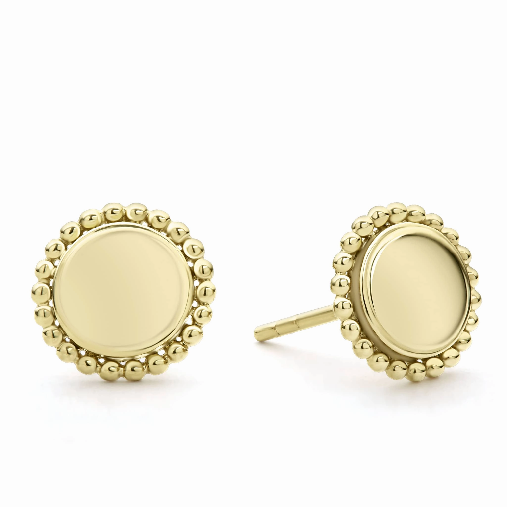 Caviar Gold 18K Gold Circle Stud Earrings